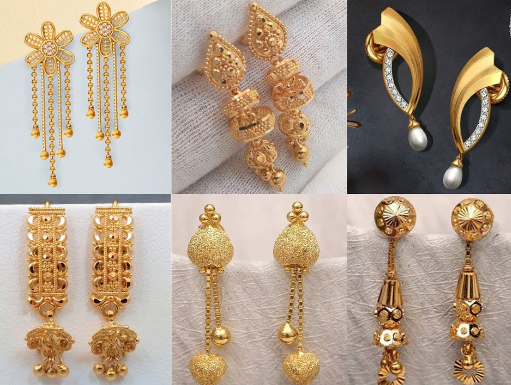 Gold earrings for women